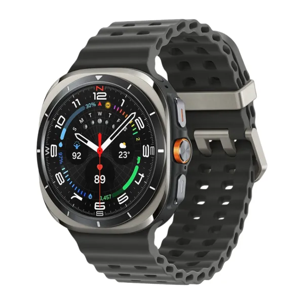 Умные часы Samsung Galaxy Watch Ultra 47мм, ремешок Marine (Titanium Silver, 2025)
